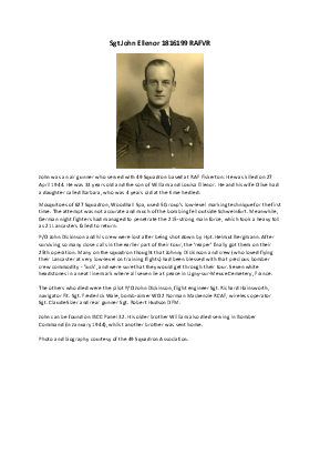 A preview of a PDF biography for Ellenor, John